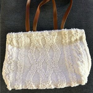 Elegant Cream and Brown Tote Bag
